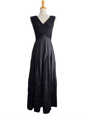 Patra Black Evening Taffeta Ball Gown Women's Size 8 Wedding Luxury